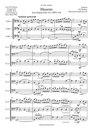 Bach - Musette - 3 Cellos, Cello Trio, Cello Group
