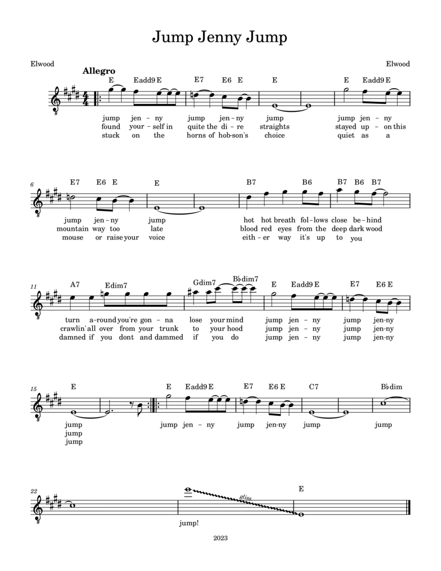Jump Jenny Jump Acoustic Guitar scores gallery preview page 1