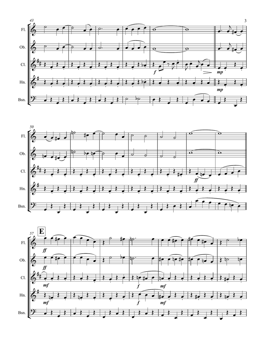 Mele Kalikimaka Woodwind Quintet scores gallery preview page 4