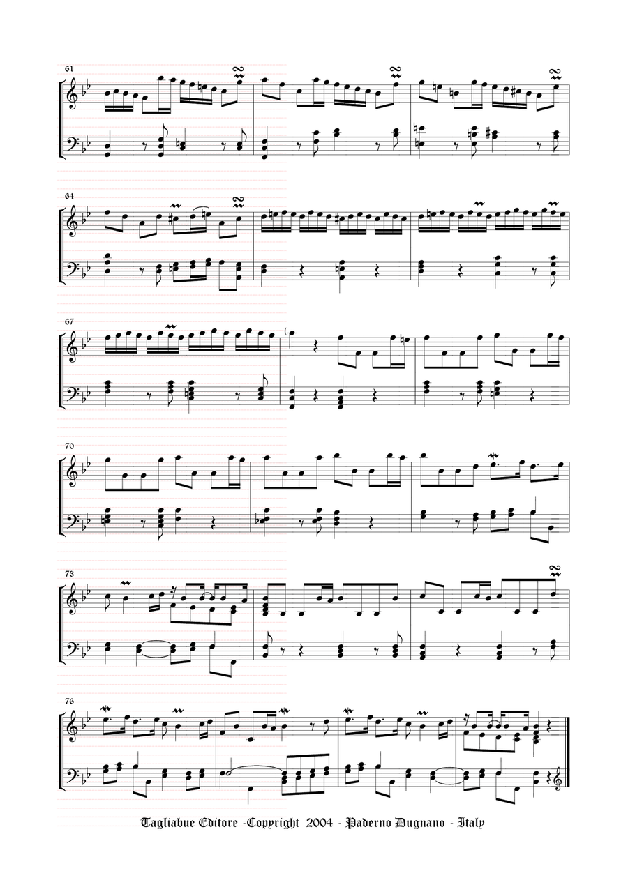 CONCERTO DEL SIGNOR TAGLIETTI appropriato all'Organo (3 staff) - Walther Organ Solo scores gallery preview page 5