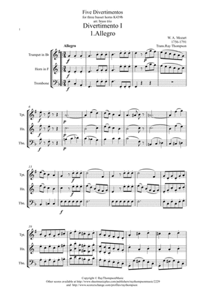 Mozart: Divertimento No.1 from "Five divertimenti for 3 basset horns" K439b - brass trio