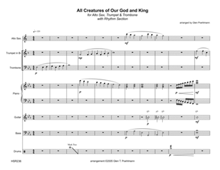 ALL CREATURES OF OUR GOD AND KING - Alto Sax, Trumpet, Trombone & Rhythm Section