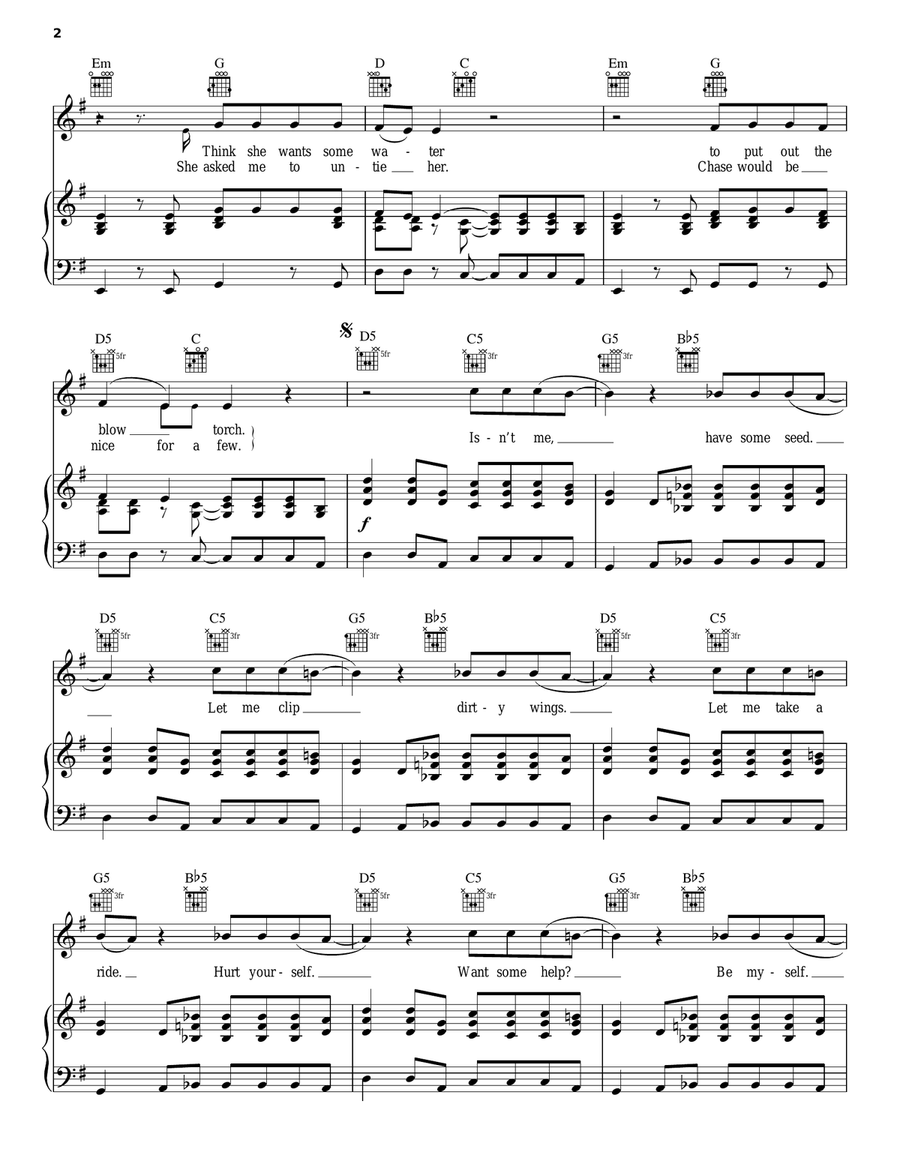 (New Wave) Polly Piano, Vocal, Guitar scores gallery preview page 2