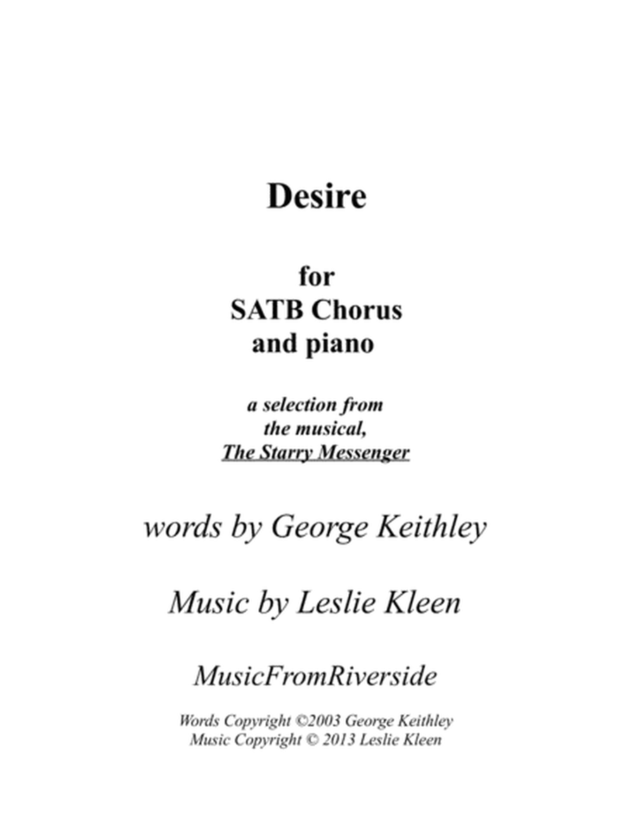 Desire for SATB chorus and piano