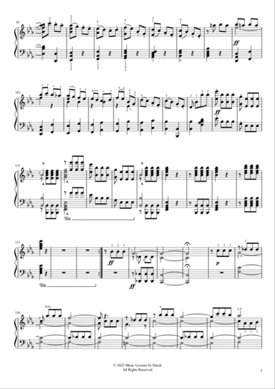 Symphony No. 5 (HARD PIANO) C minor, Op. 67 [Ludwig van Beethoven] Piano Solo scores gallery preview page 3