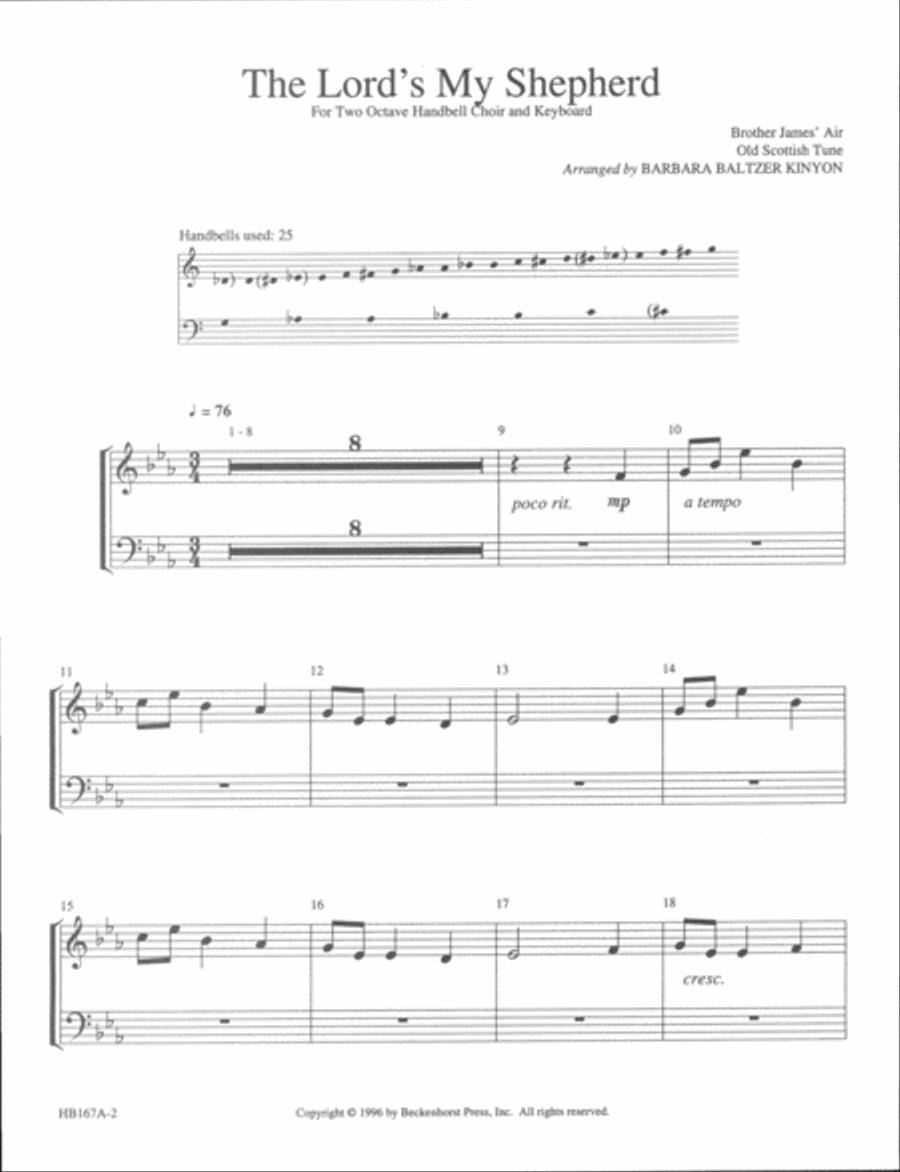 The Lord's My Shepherd - handbell part 2-Octaves scores gallery preview page 2