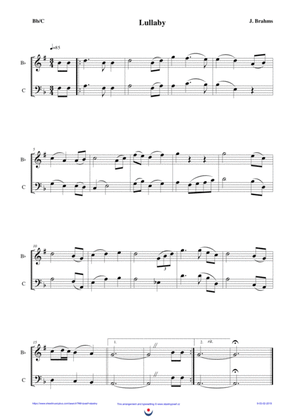 Lullaby (easy brass duet Nb. 9 - Bb/C)