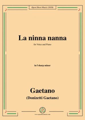 Donizetti-La ninna nanna,in f sharp minor,for Voice and Piano