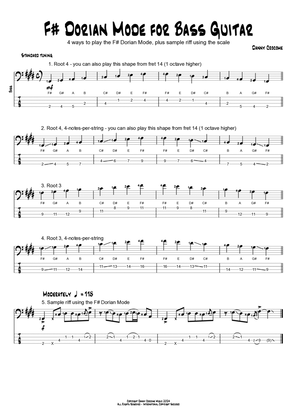 F# Dorian Mode for Bass Guitar (4 Ways to Play)