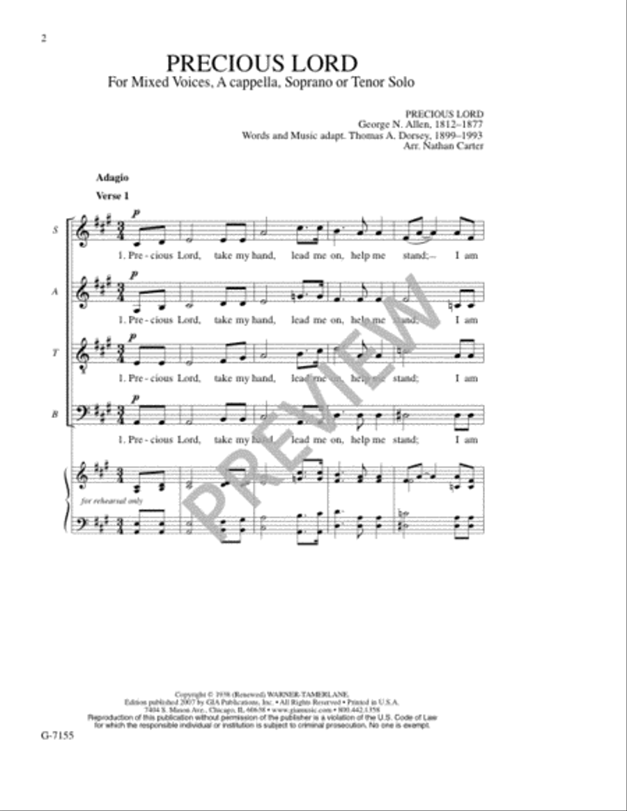 Precious Lord 4-Part scores gallery preview page 3