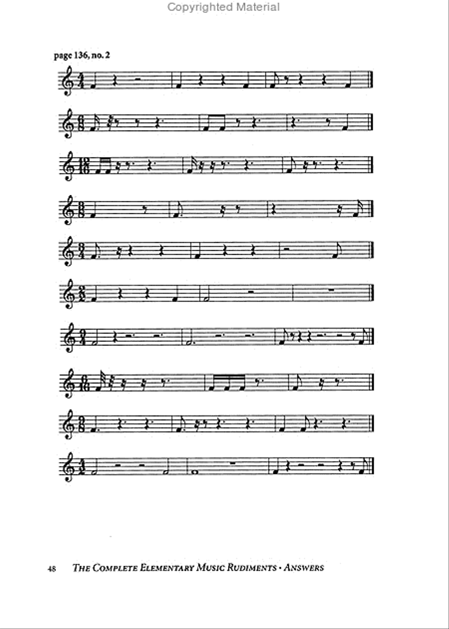 The Complete Elementary Music Rudiments, 2nd Edition: Answer Book Answer Guides scores gallery preview page 4
