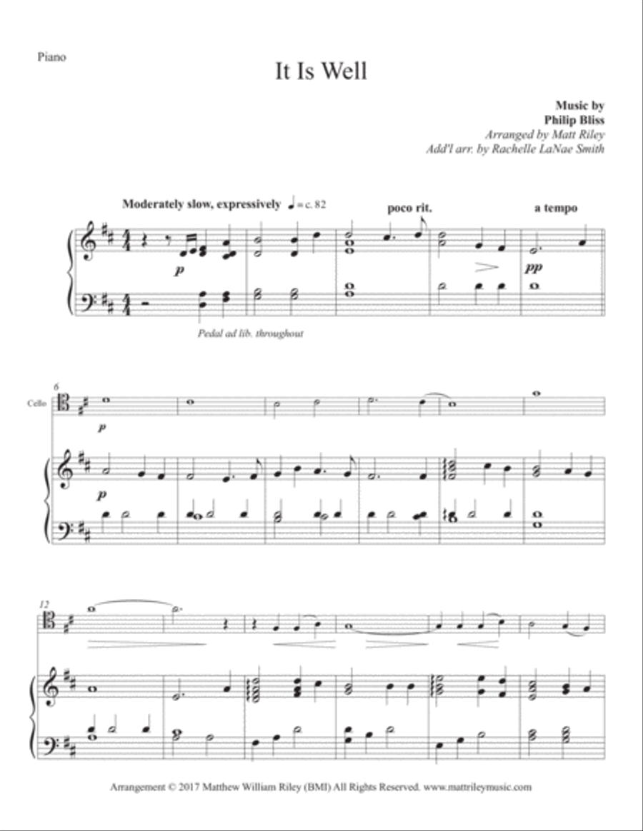 It Is Well - Piano & Cello Piano scores gallery preview page 3