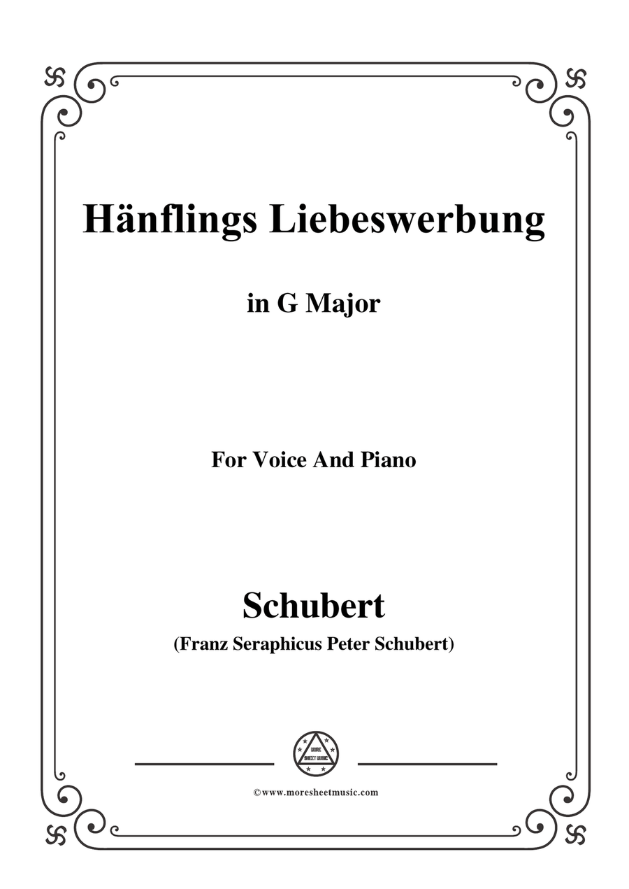 Schubert-Hanflings Liebeswerbung in G Major,for voice and piano