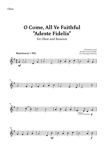 O Come, All Ye Faithful (Adeste Fidelis) - Oboe and Bassoon image number null