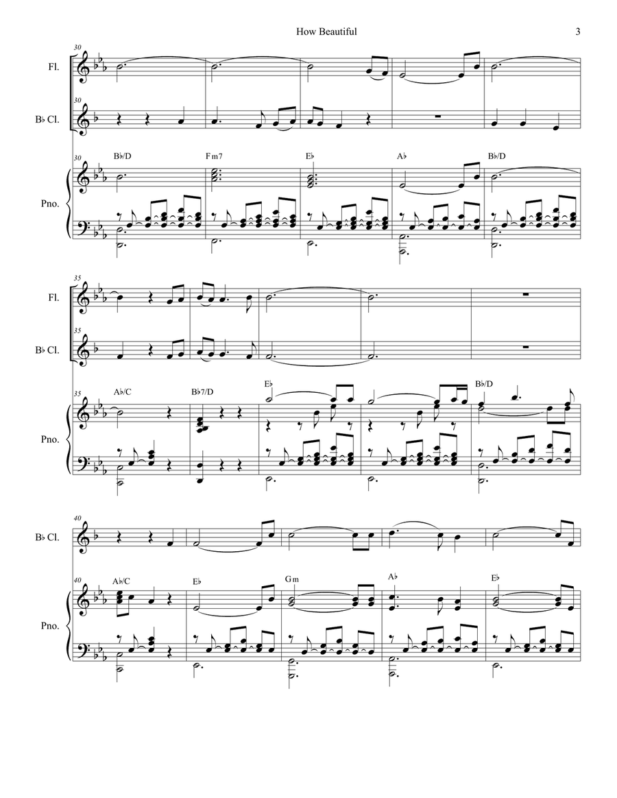 How Beautiful Woodwind Duet scores gallery preview page 3