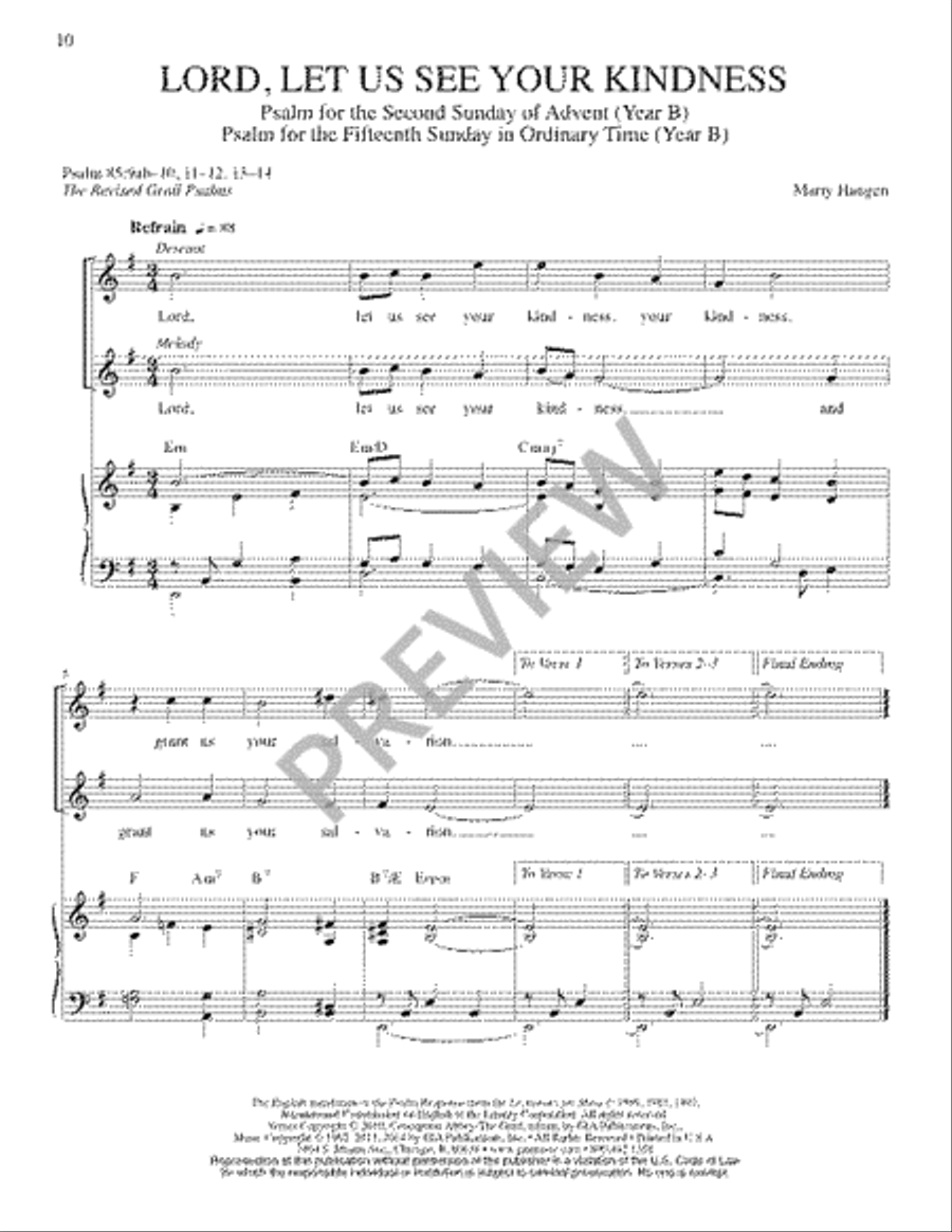 The Lyric Psalter, Year B Easy Piano scores gallery preview page 12