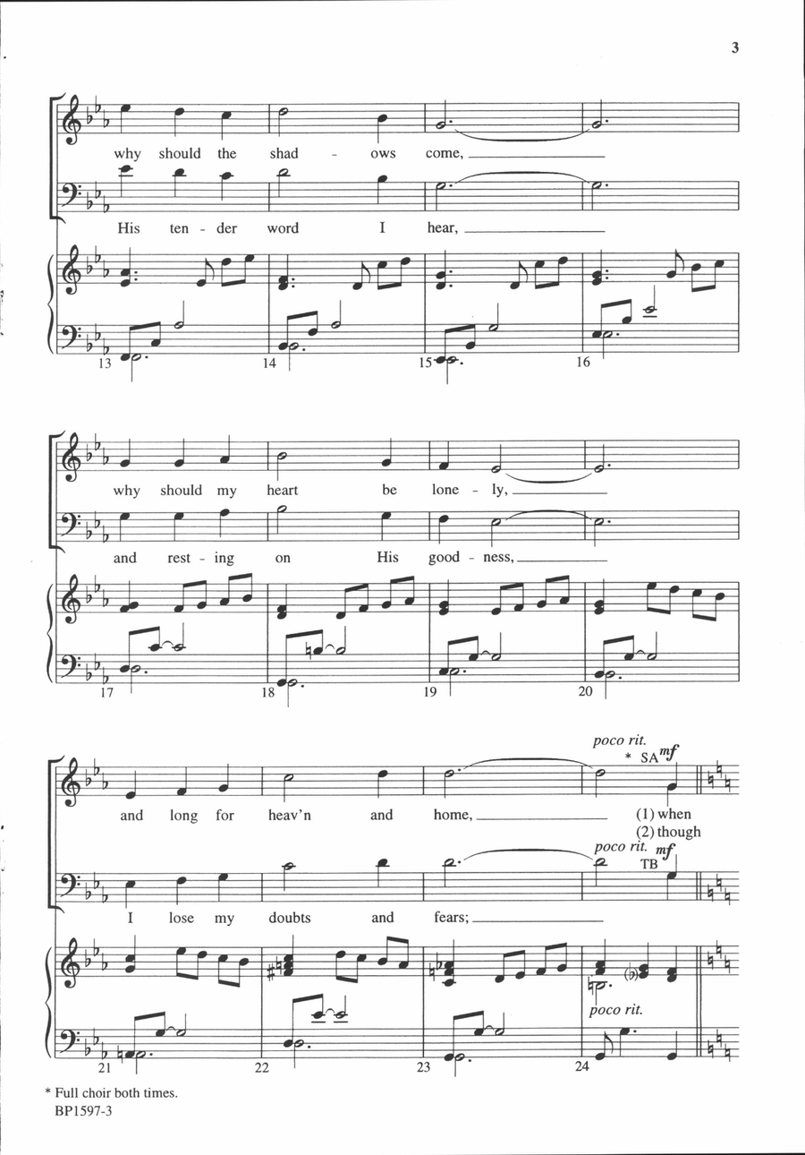 His Eye Is on the Sparrow 4-Part scores gallery preview page 3