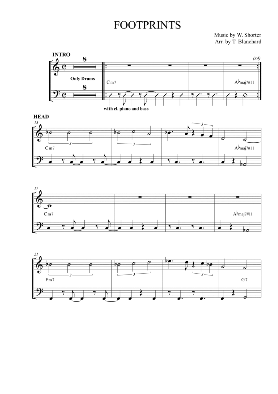 Footprints Piano scores gallery preview page 1