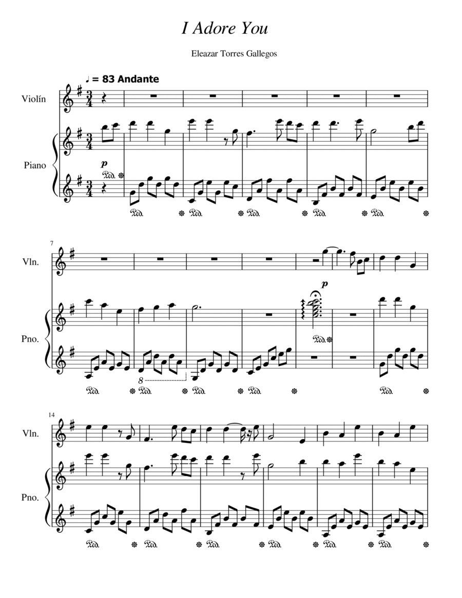 I Adore You String Duet scores gallery preview page 1