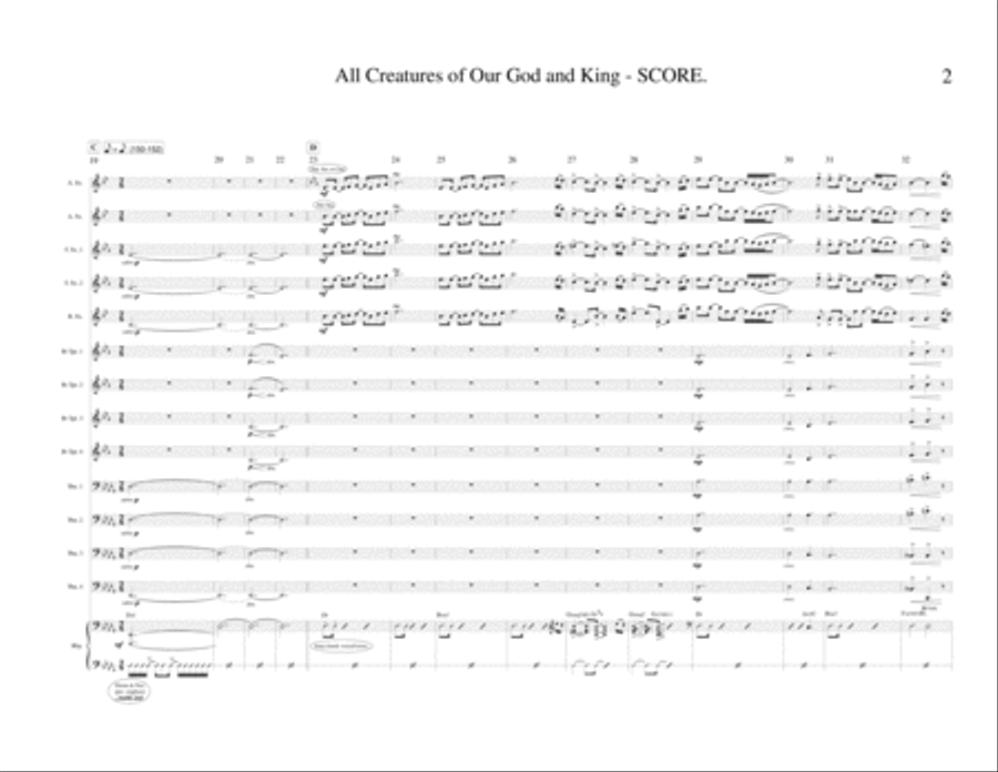 All Creatures of Our God and King (Jazz Band) Jazz Ensemble scores gallery preview page 2