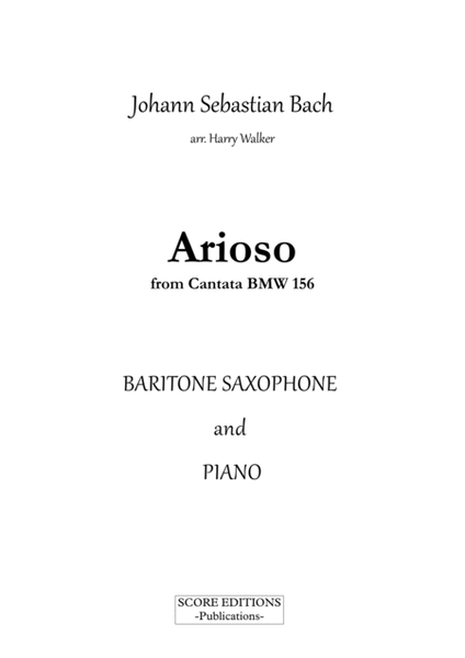 Bach - Arioso from Cantata BWV 156 for Baritone Saxophone and Piano image number null