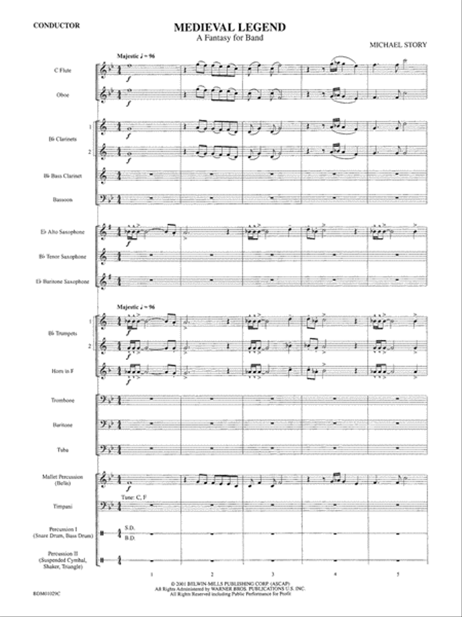 Medieval Legend (A Fantasy for Band): Score Concert Band scores gallery preview page 3