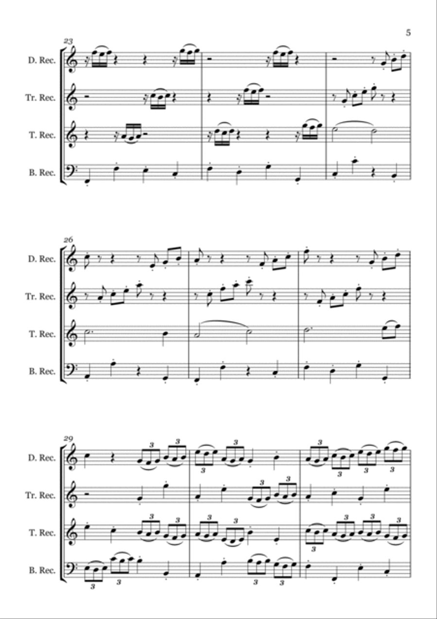 Ground for four recorders Recorder scores gallery preview page 5