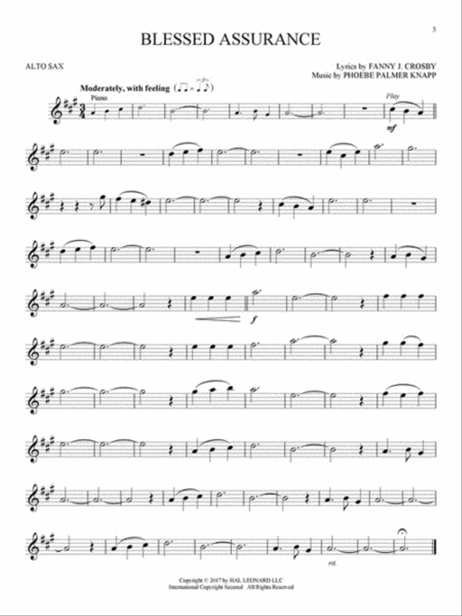 Gospel Hymns for Alto Sax Alto Saxophone scores gallery preview page 4