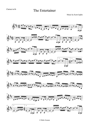 The Entertainer By Scott Joplin for Clarinet in Bb