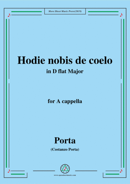 Porta-Hodie nobis de coelo,in D flat Major,for A cappella image number null