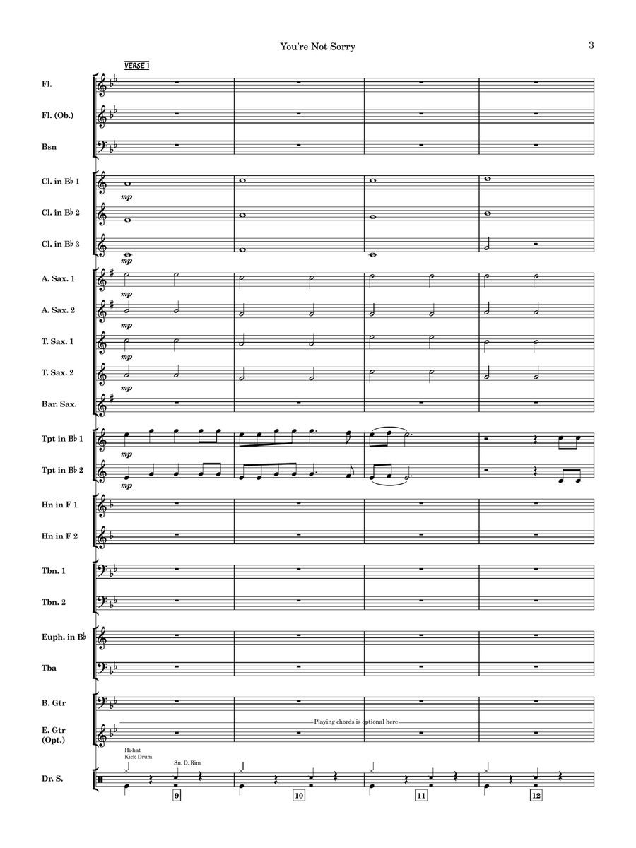 You're Not Sorry You're Not Sorry Concert Band scores gallery preview page 4