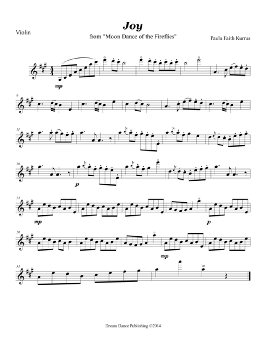 Joy (from Moon Dance of the Fireflies) Violin Solo part image number null
