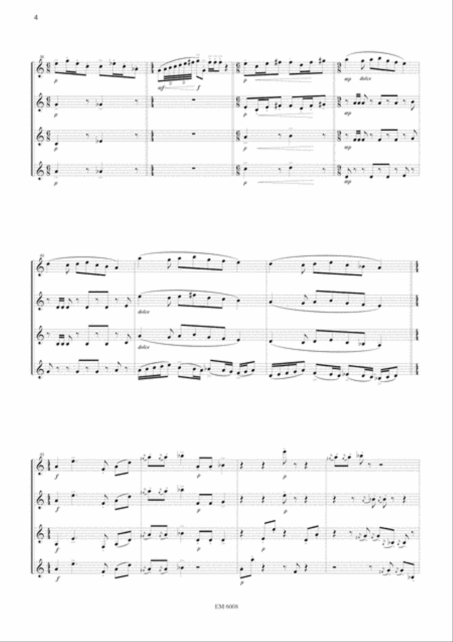 Clownery for Clarinets for Clarinet Quartet Clarinet Quartet scores gallery preview page 5