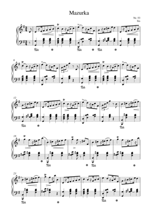 Chopin - Mazurka o.O. No.53 for piano solo