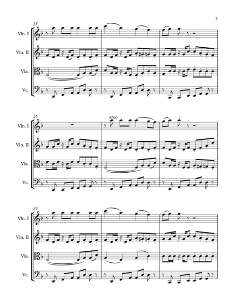 Lay All Your Love On Me String Quartet scores gallery preview page 3