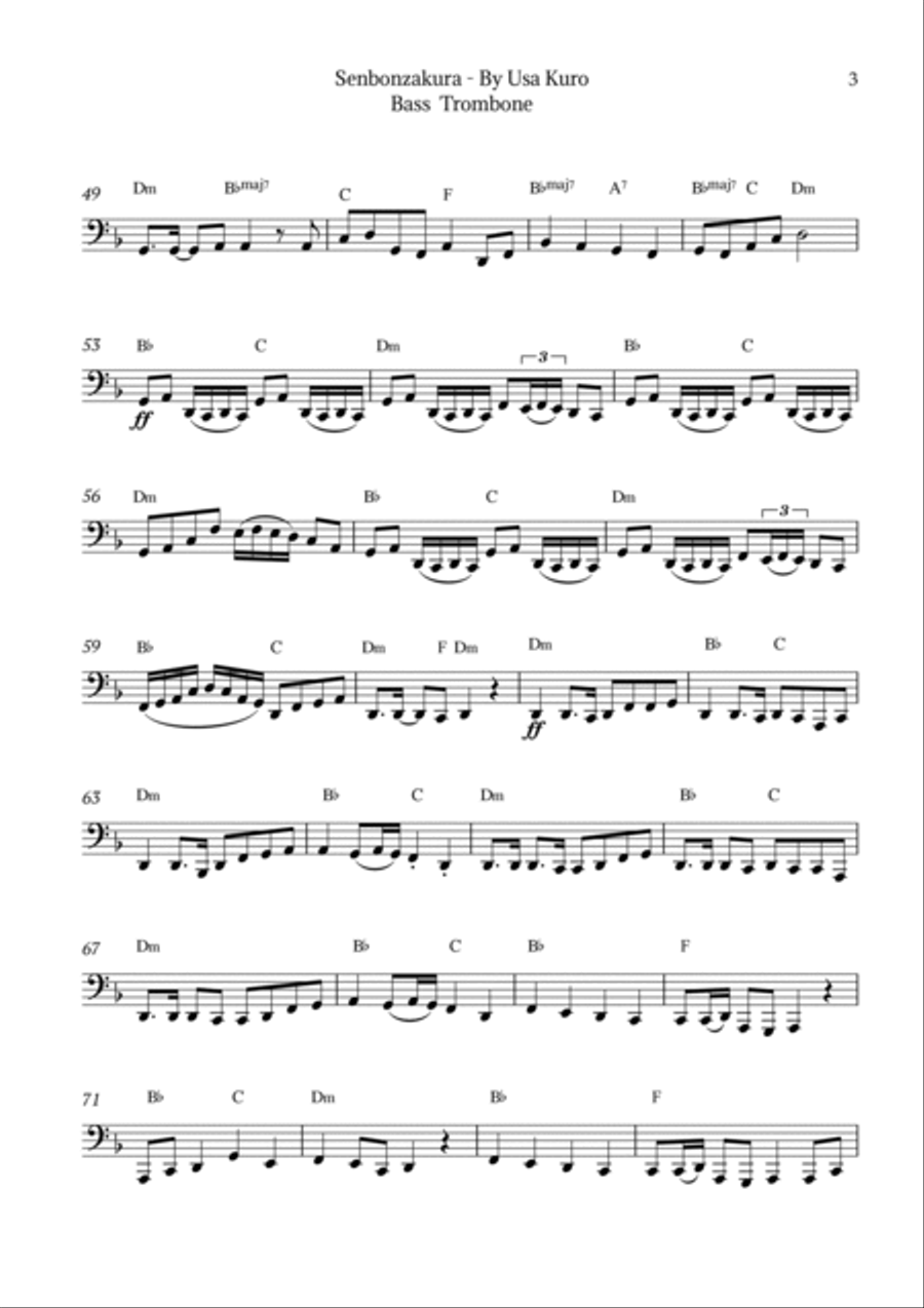 Senbonzakura Bass Trombone scores gallery preview page 3