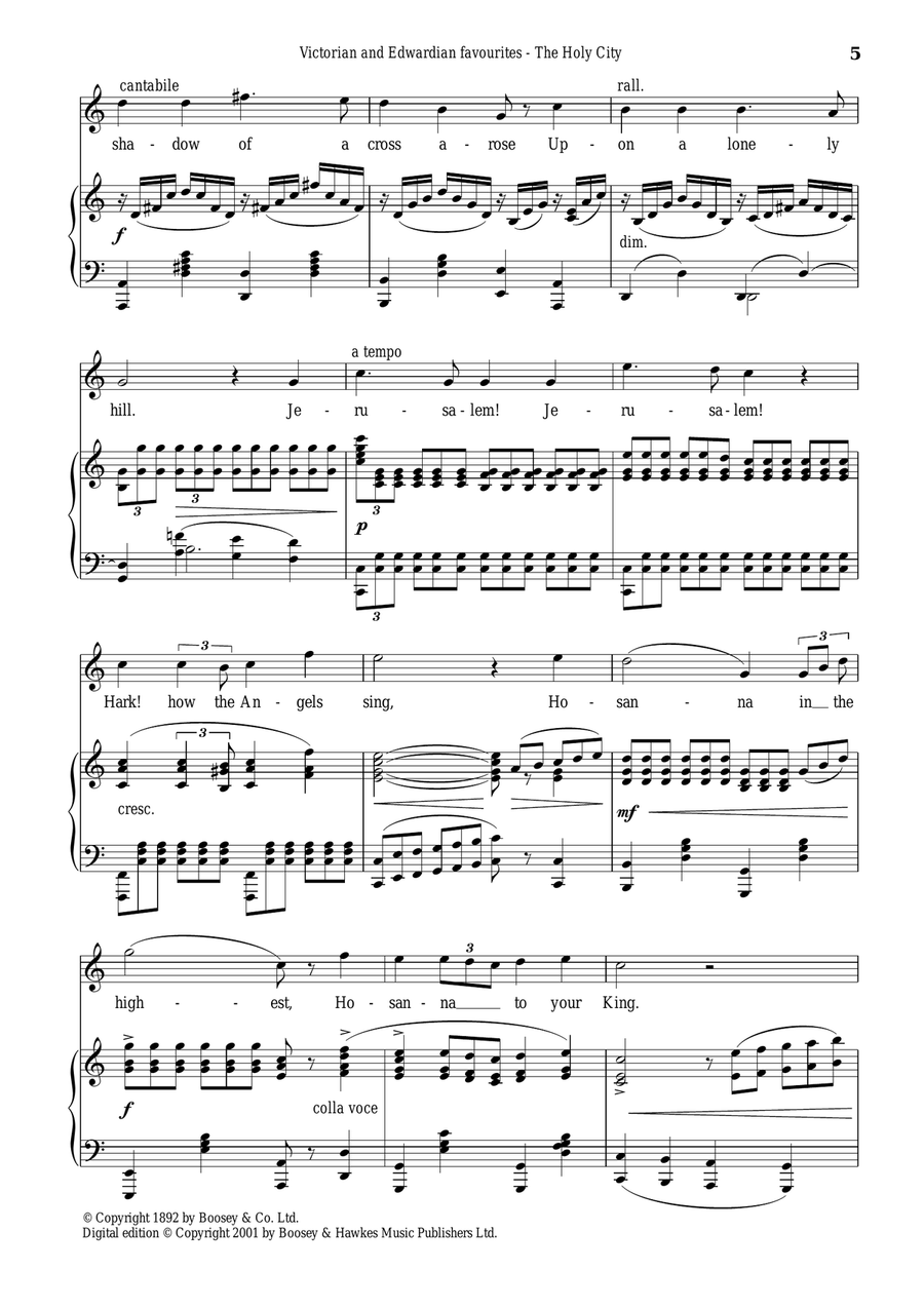 The Holy City Piano, Vocal scores gallery preview page 5