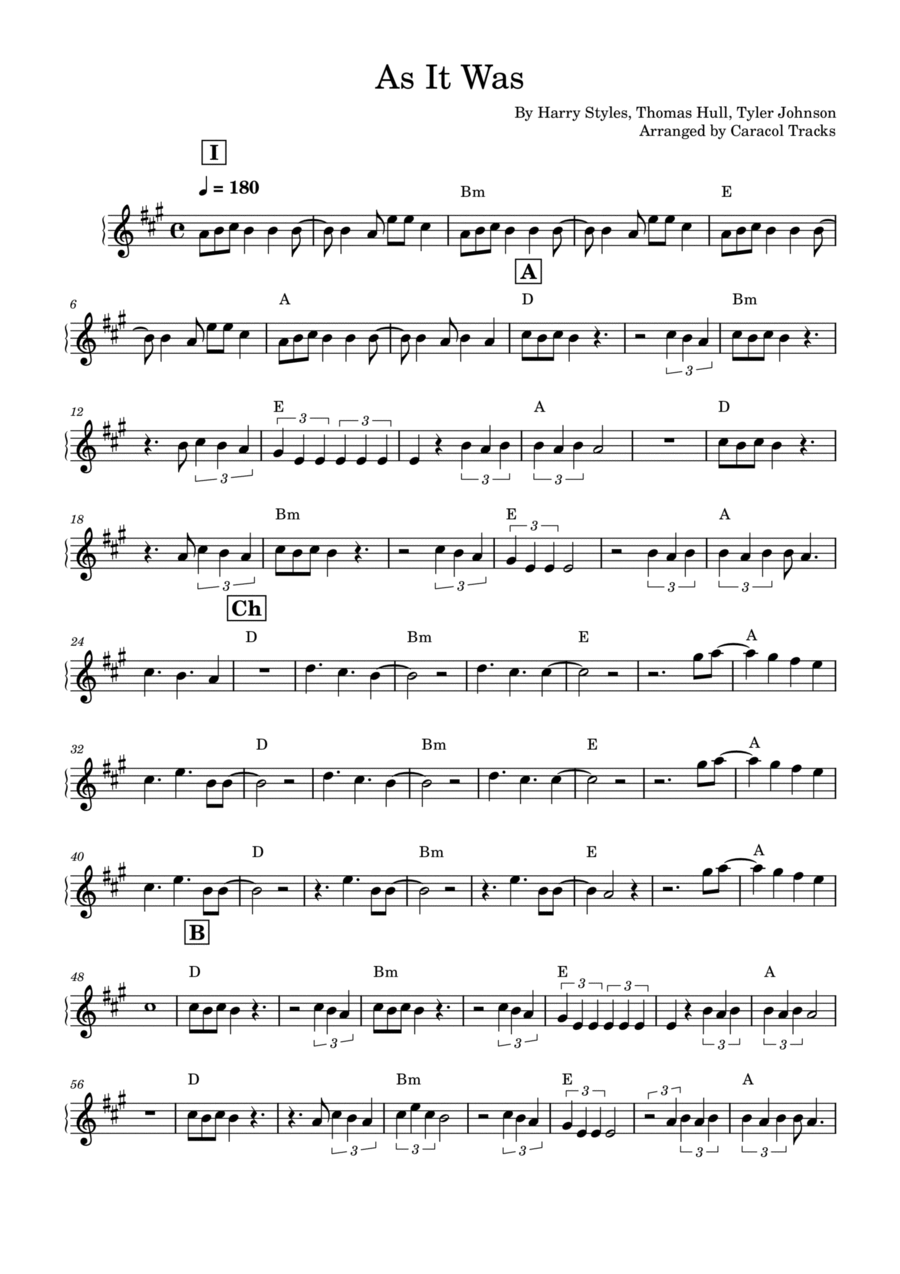 As It Was Easy Piano scores gallery preview page 1