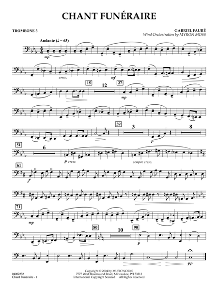 Chant Funeraire (arr. Myron Moss) - Trombone 3