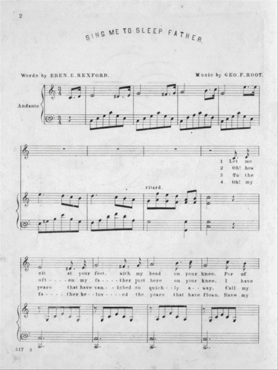 Sing Me To Sleep, Father. Song Voice scores gallery preview page 2