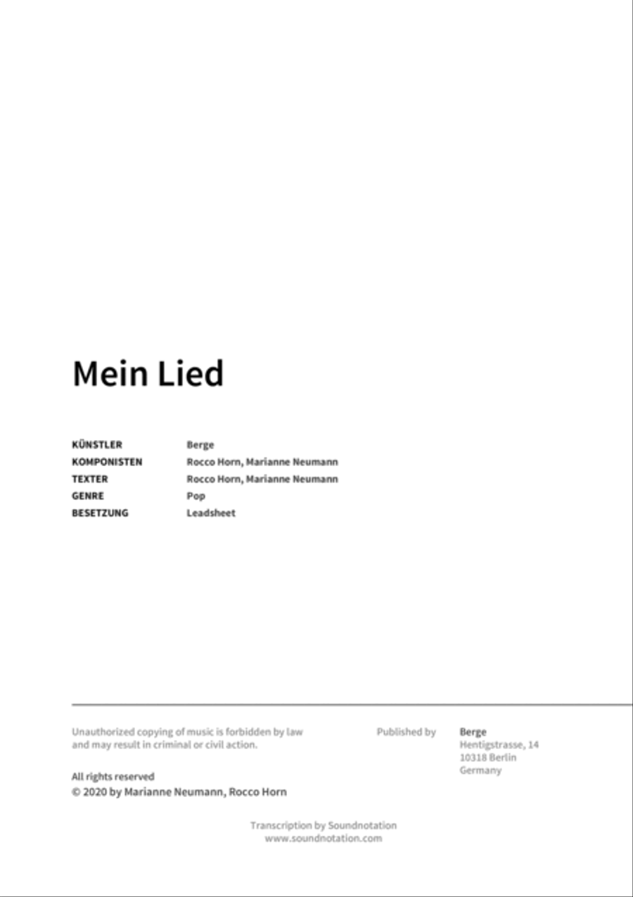 Mein Lied Score scores gallery preview page 2