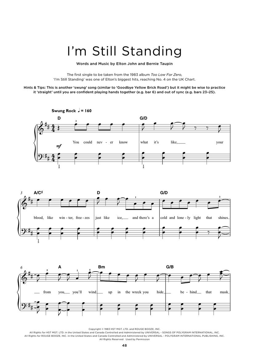 I'm Still Standing I'm Still Standing Easy Piano scores gallery preview page 1