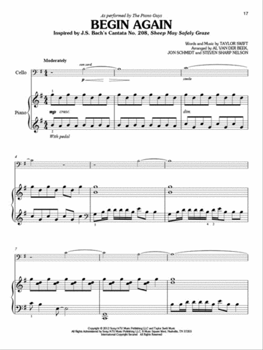 The Piano Guys – Simplified Favorites, Vol. 1 Cello scores gallery preview page 5