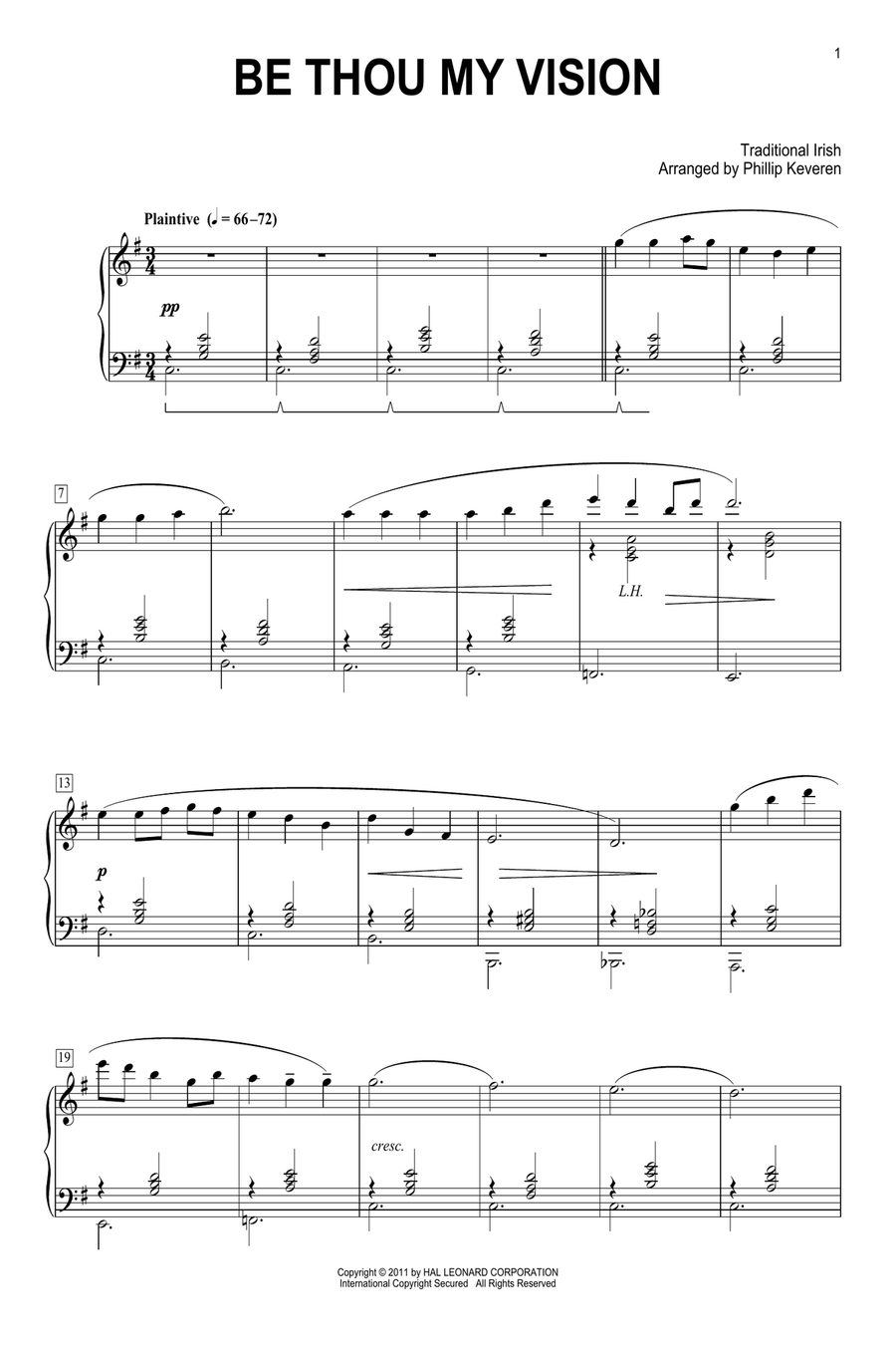 Be Thou My Vision [Classical version] (arr. Phillip Keveren) Piano Solo scores gallery preview page 1