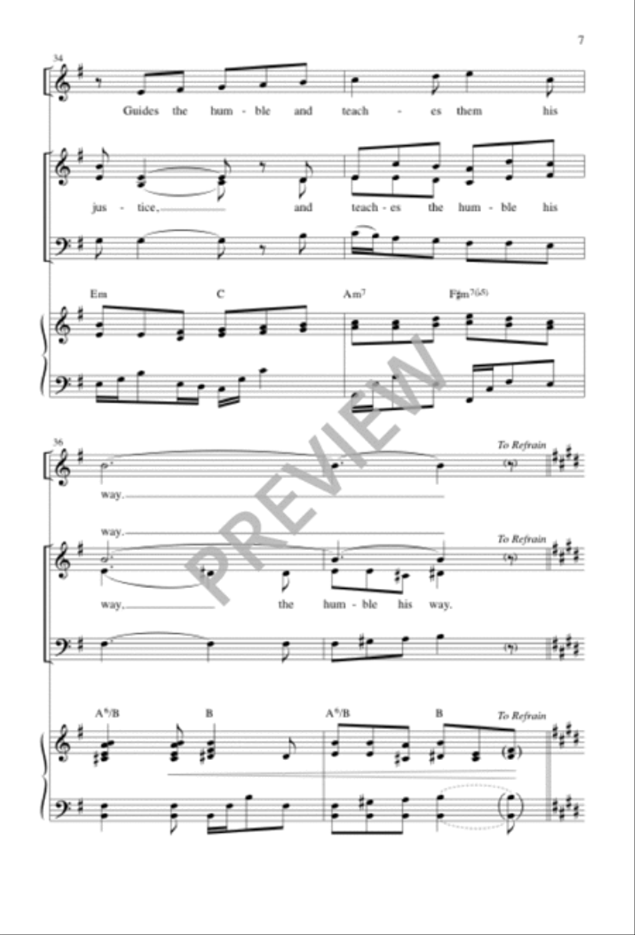 Psalm 25: Teach Me Your Ways / Your Ways, O Lord 3-Part scores gallery preview page 8