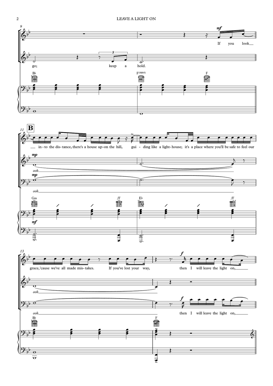 Leave A Light On 3-Part scores gallery preview page 2