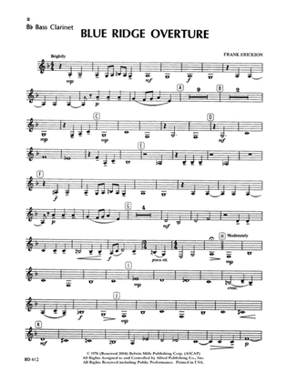 Blue Ridge Overture: B-flat Bass Clarinet