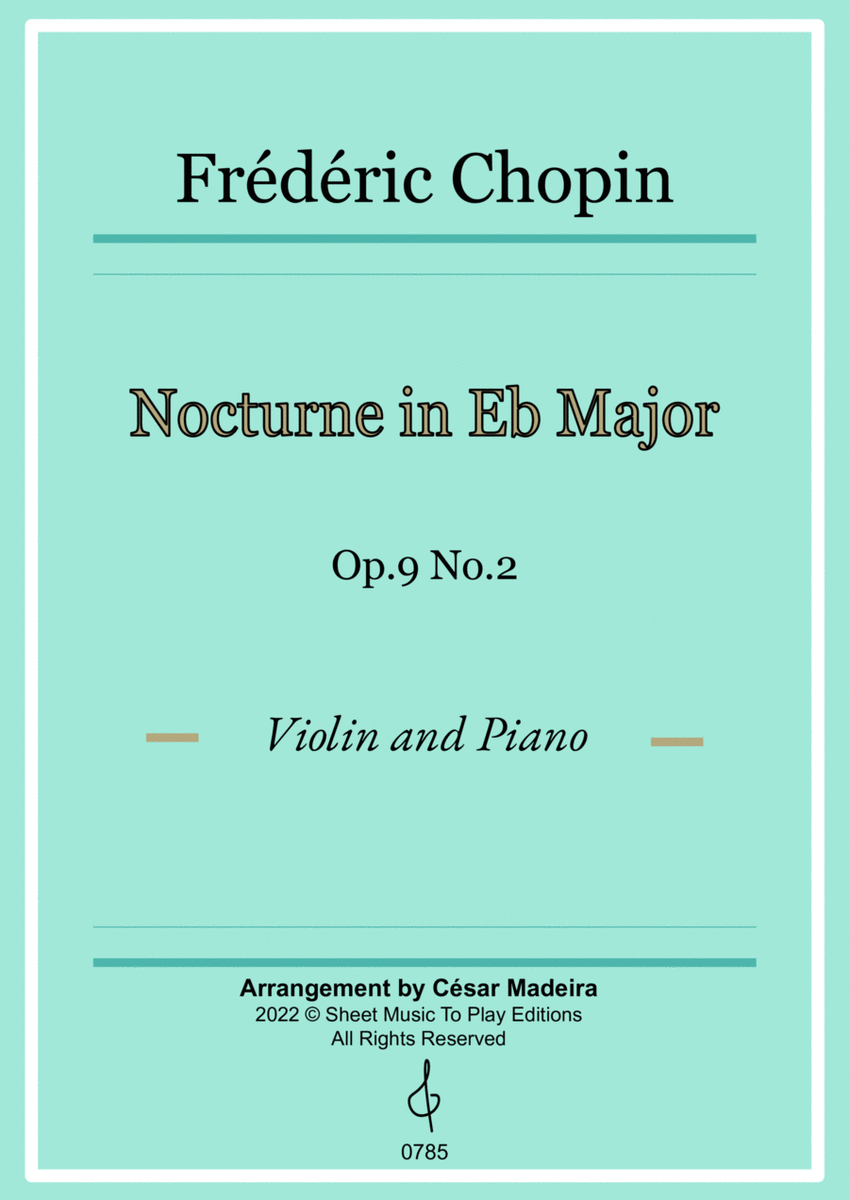 Nocturne Op.9 No.2 by Chopin - Violin and Piano (Full Score) image number null