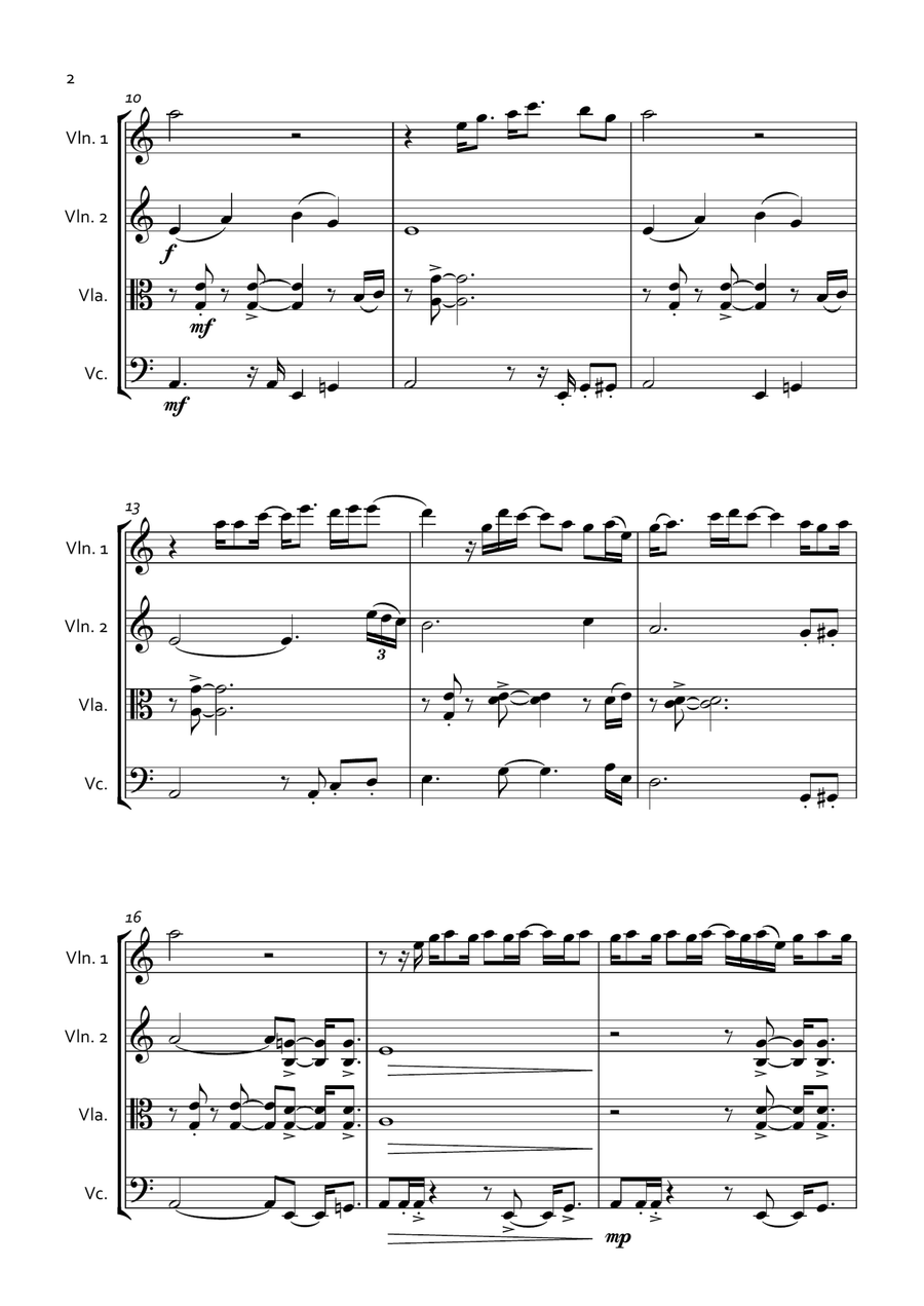 Ain't No Sunshine String Quartet scores gallery preview page 2