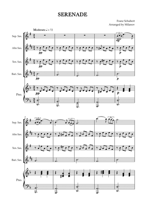 Book cover for Serenade | Schubert | Saxophone Quartet | Piano
